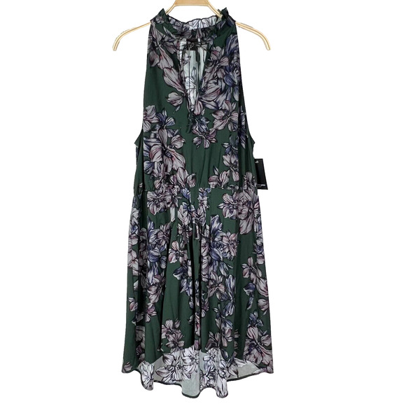 Free Press NWT Halter Dress Floral Green Size‎ XL - Picture 1 of 7